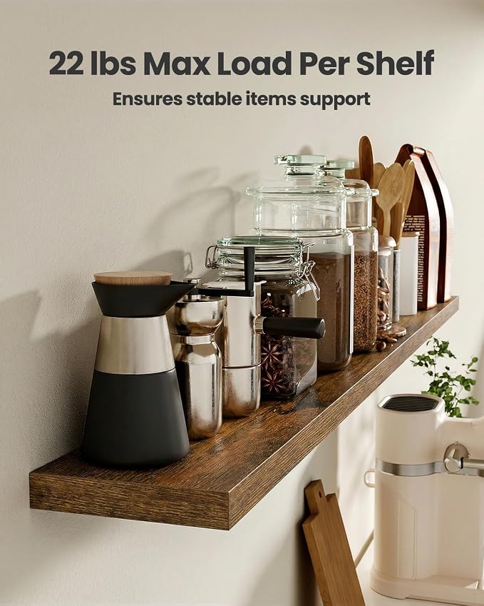 AMADA HOMEFURNISHING 23.6" L Floating Shelves, Wall Shelves Set of 3 - Image 5