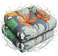 Set of 2 Outdoor Square Seat Cushions Waterproof Patio Seat Pad Floral Rocking by DetailsMakeLifeMoreSoft