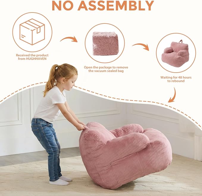 Bean Bag Chairs for Kids with Armrests, Comfy Kids Bean Bag Chair, Stuffed - Image 5