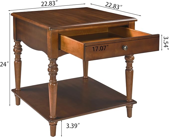 Mid-Century Modern Living Room Coffee Table Set, 2-Piece Solid Wood Living Room - Image 4