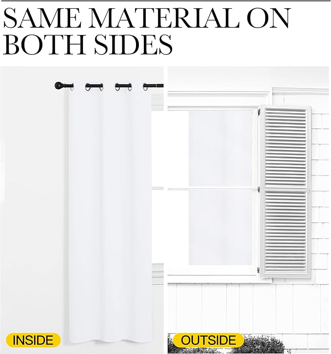 NICETOWN Blackout Curtains for Kids Room, Pure White, 55 x 102 Inch, Triple - Image 6