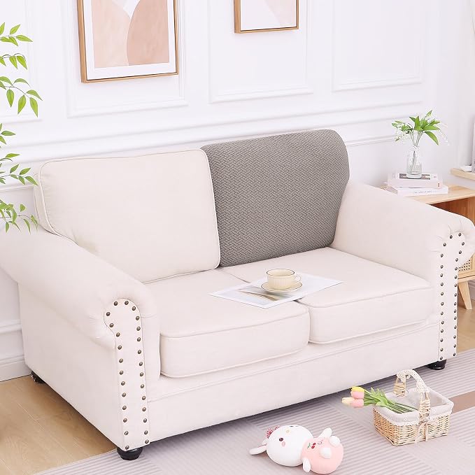Smiry Waterproof Couch Cushion Covers, Stretch Jacquard Thick Sofa Cushion - Image 5