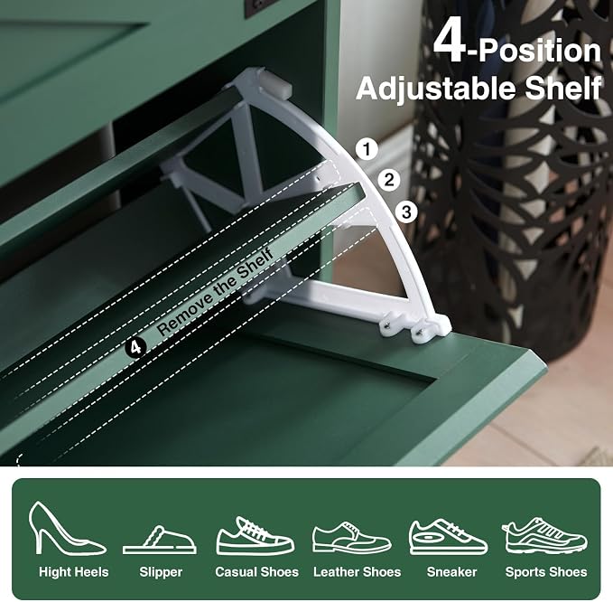 Barnyatoh Shoe Storage Cabinet, Farmhouse Shoe Organizer - Image 6