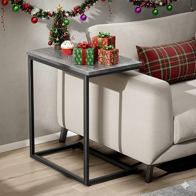 Pipishell C Shaped End Table 27 Inches High, Side Table - Image 8