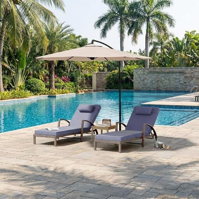 GarveeLife Outdoor Wicker Chaise Lounge Chair - Image 3