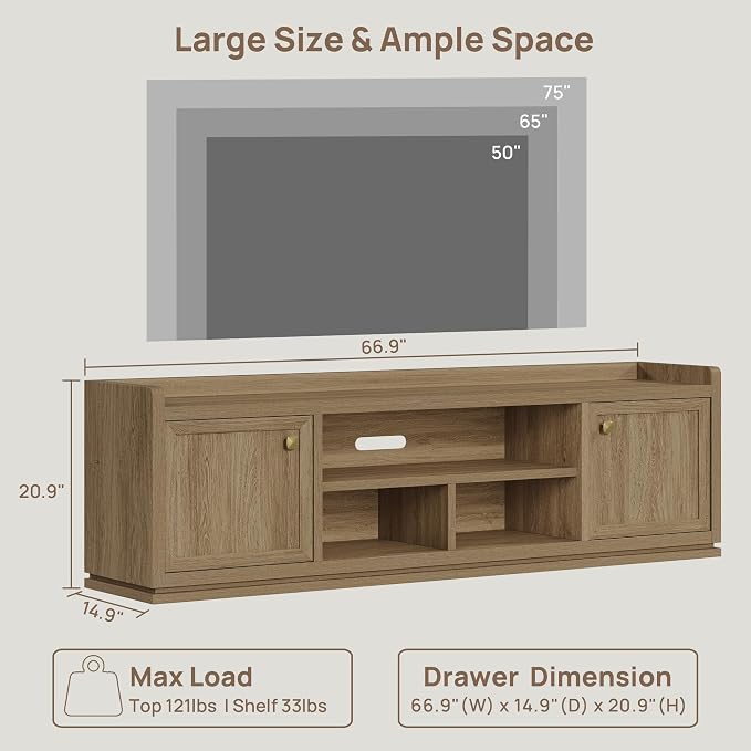 SICOTAS TV Stand Entertainment Center - Image 5