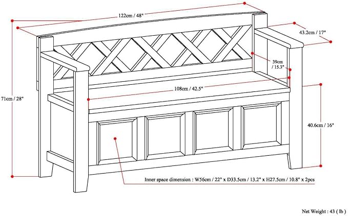 SIMPLIHOME Amherst Entryway Storage Bench - Image 15