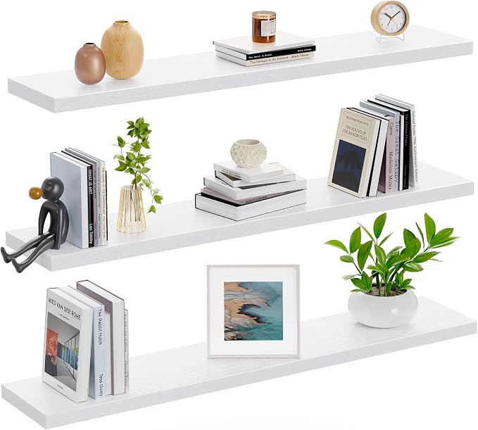 AMADA HOMEFURNISHING 35.4" L Floating Shelves, Wall Shelves Set of 3 - Image 8