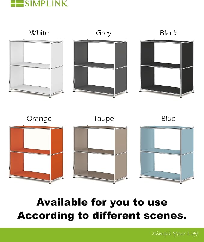 32-Inch 2-Tier Metal Bookcase, Open Shelf Storage Organizer - Image 8