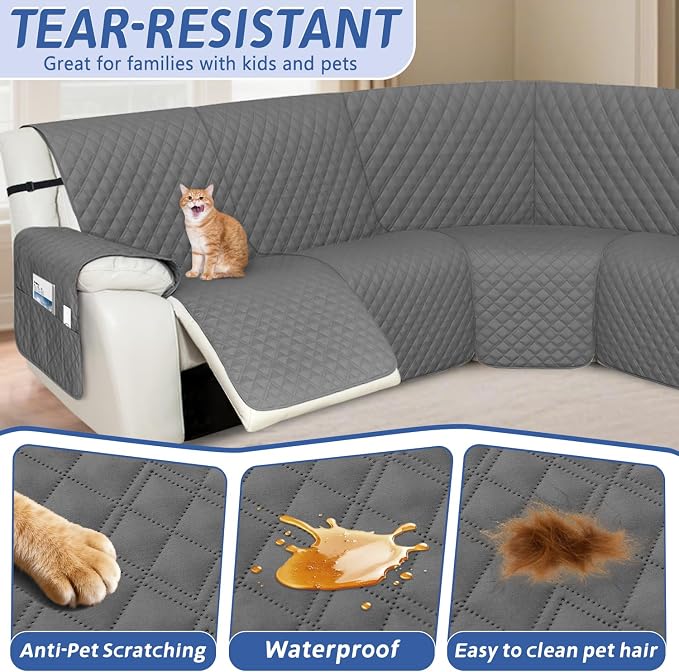 Arfntevss Recliner Sectional Couch Covers 1OO% Waterproof L Shape Sofa Cover - Image 5