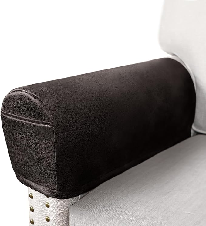ANARACHON Leather Look Couch Arm Covers Set of 2 Armrest Covers by ANARACHON