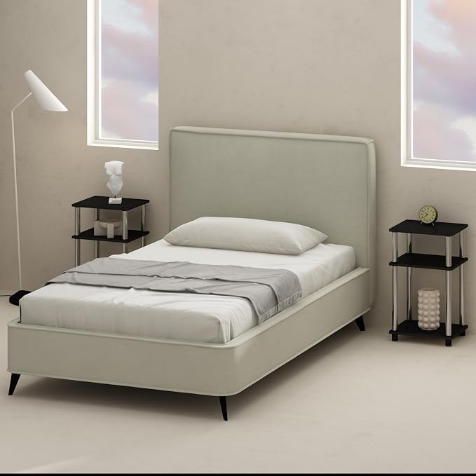Furinno Just 3-Tier Turn-N-Tube Open Storage Nightstand, Stainless Steel Tubes - Image 2