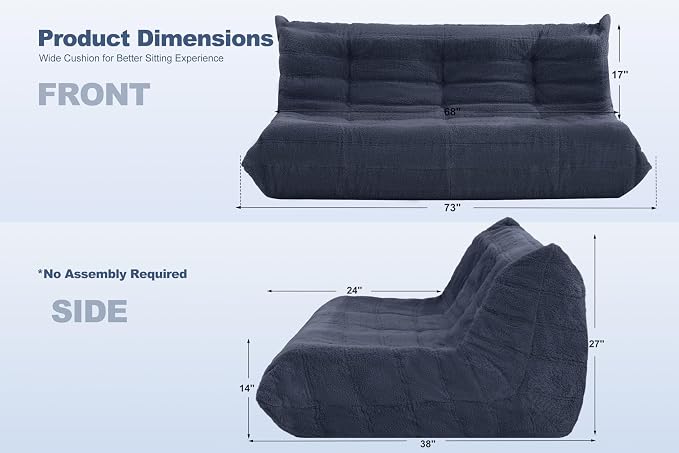 Bean Bag 3-Seater Chair Big Sofa Beanbag Chair - Image 2