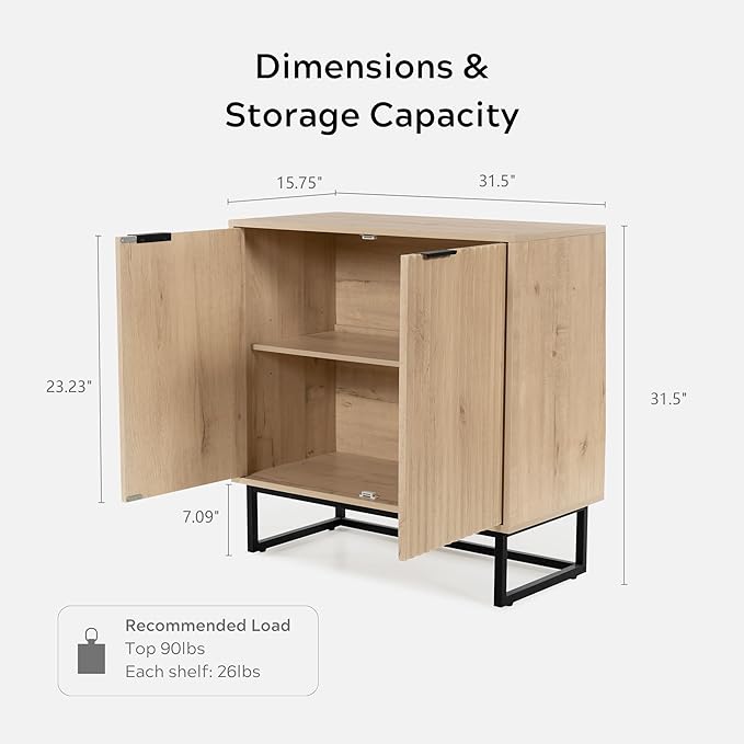 EYYTHUNG Fluted Cabinet with Storage Set of 2, Sideboard Buffet Cabinet with - Image 2