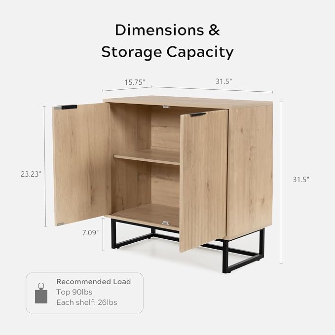 EYYTHUNG Fluted Storage Cabinet Set of 3, Sideboard Buffet Cabinet Modern - Image 3