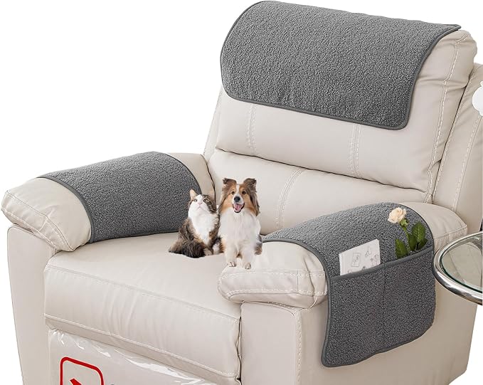 Armrest Covers - Arm Chair Covers Set of 3 Recliner Chair Covers, by Obliqwin