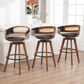 Set of 3 Rattan Swivel Bar Stools by KUNZENTLIVING