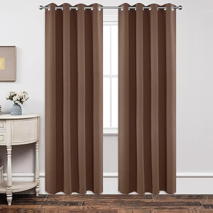 Joydeco Blackout Curtains 72 Inch Length 2 Panels Set, Thermal Insulated Long by JOYDECO