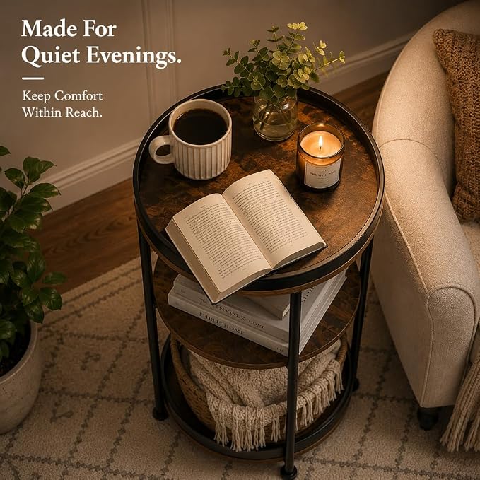 Dulcii Side Table, Round End Table - Image 7