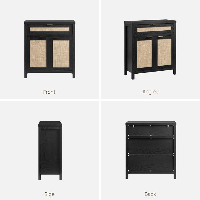 SICOTAS Sideboard Buffet Storage Cabinet Set of 3, Rattan Credenza Buffet Table - Image 10