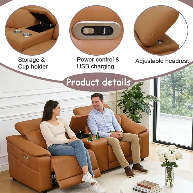 Power Recliner Sofa Set, Reclining Sectional Sofa Couch - Image 4
