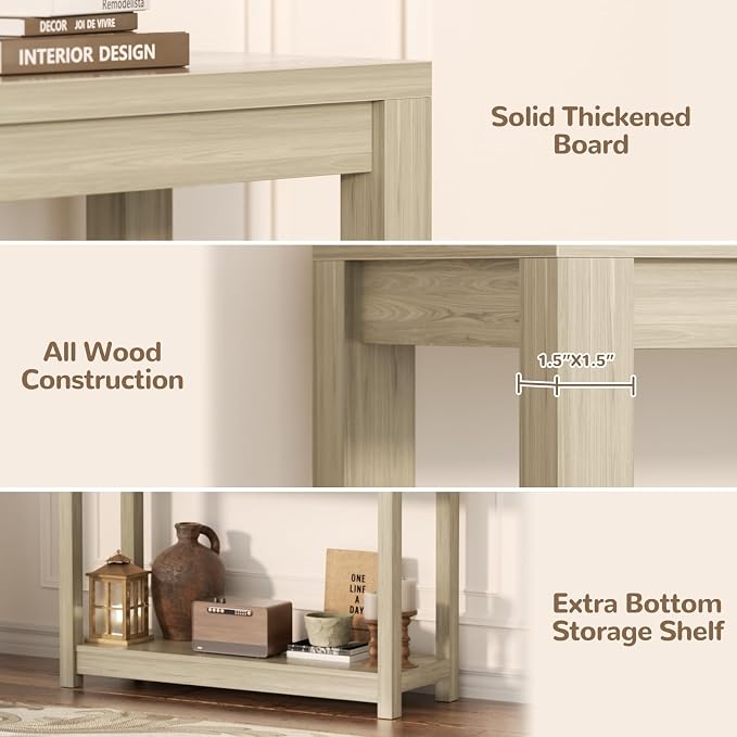 Besiost Small Farmhouse Wood Entryway Table Narrow Console Table - Image 5