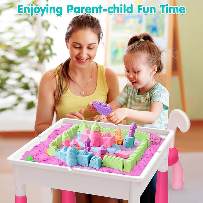 arscniek Toddlers Activity Table 7 in 1 Kids Activity Tables and Chairs Set - Image 7