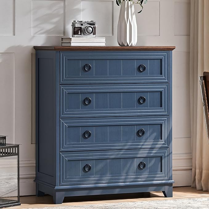 Joaxswe Farmhouse 4 Drawer Dresser - Image 4