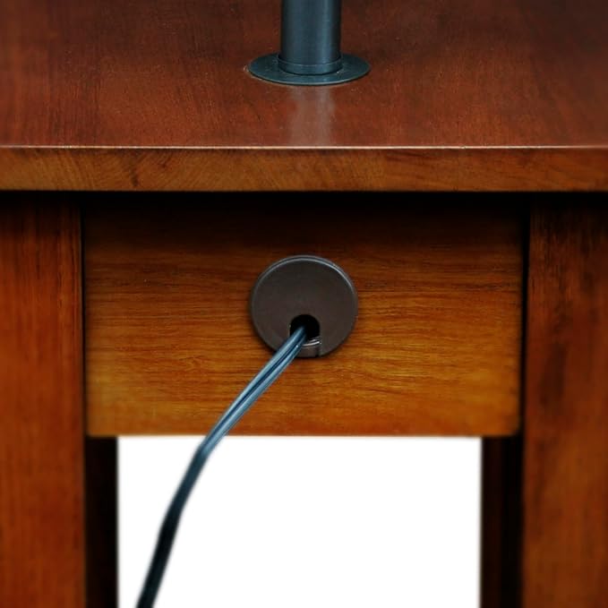 Leick Home Mission End Table, Solid Wood, Built-In-Lamp, 1 Drawer, Bottom - Image 6