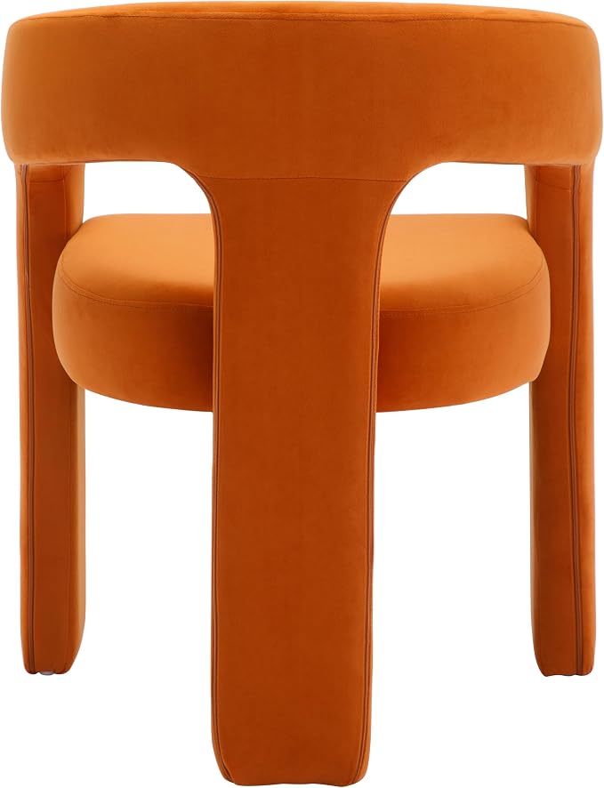 RIVOVA Modern Barrel Dining Chairs Set of 3, Velvet Upholstered Accent Side - Image 7