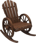 Outsunny Wooden Rocking Chair, Adirondack Rocker Chair w/Slatted Design and by Outsunny