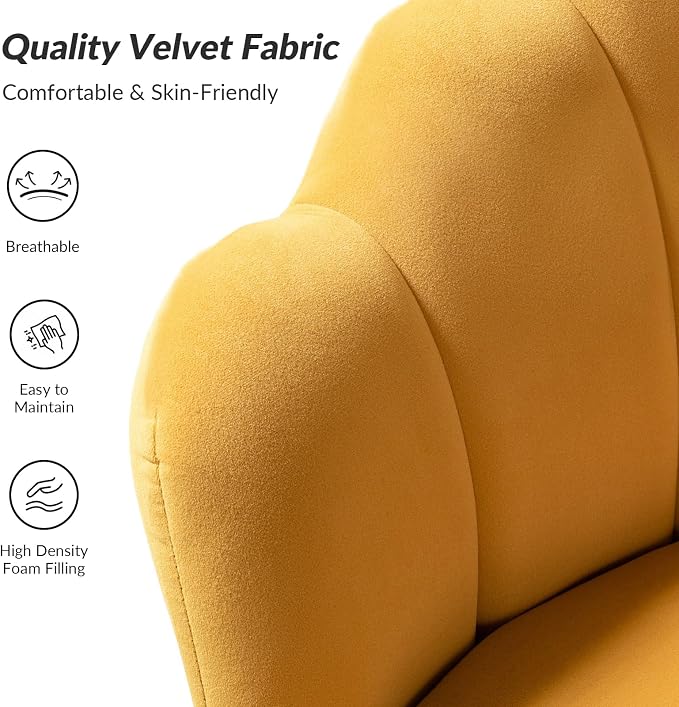HULALA HOME Velvet Accent Chairs Set of 2 - Image 4