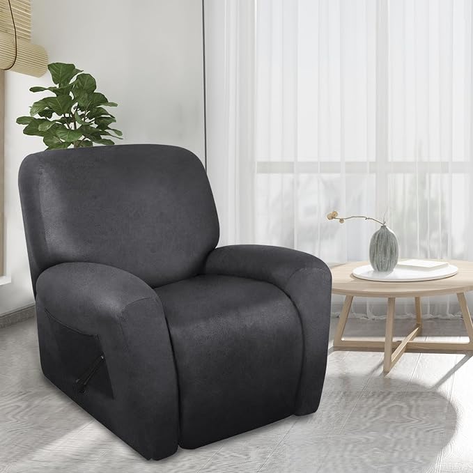 ANARACHON Leather Look Recliner Chair Covers Stay in Place 4-Piece Recliner - Image 2