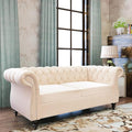 Mid-Century 2 Seater Sofa, Velvet Loveseat by YUCHIATHSoulFurniture