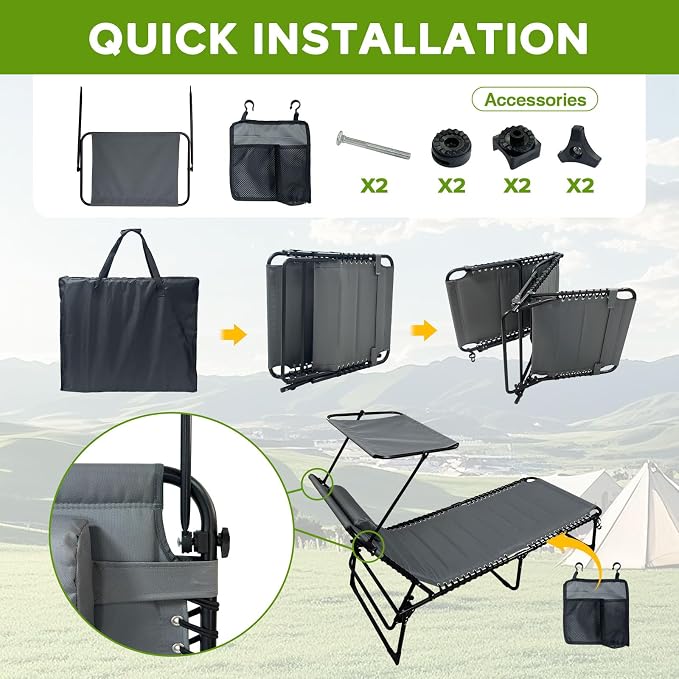 Outdoor Folding Lounge Chair - Image 6