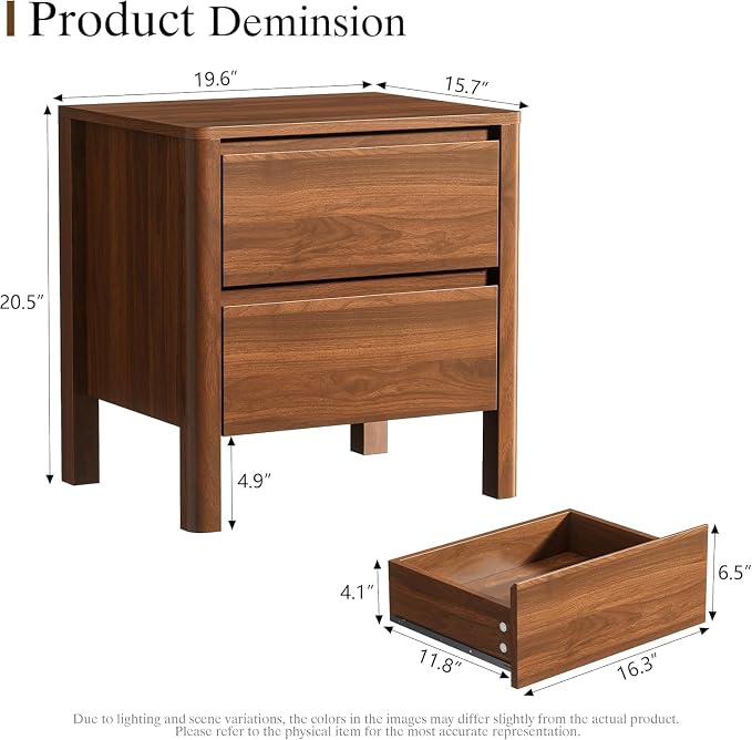 Furniway Mid Century Coffee Table Set, Living Room Table Set of 3 - Image 4