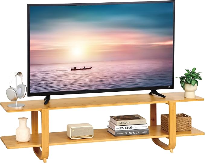 Bamboo TV Stand for TVs up to 65", Accent Entertainment Center - Image 9