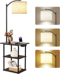 PESRAE Floor Lamp with Table, End Tables with Charging Station, 3 Color by PESRAE