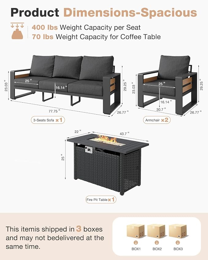 Aoxun Aluminum Patio Furniture Set - Image 7