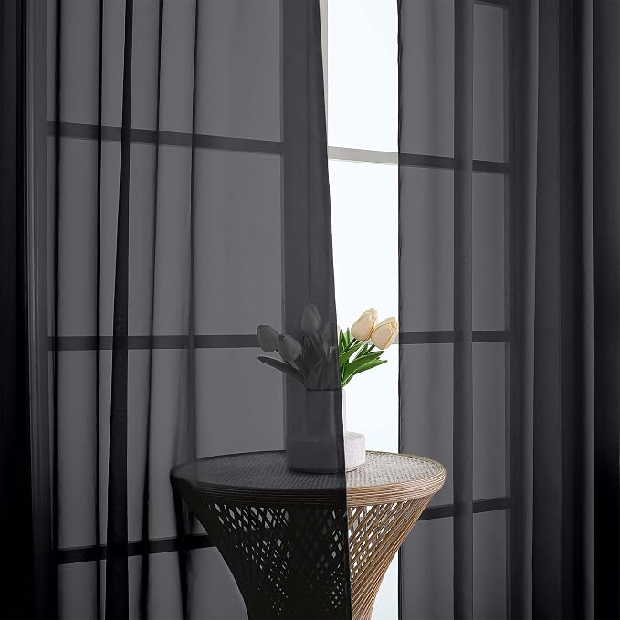 OWENIE Sheer Curtains 84 Inches Long 2 Panels Set, Modern Filmy Rod Pocket - Image 8