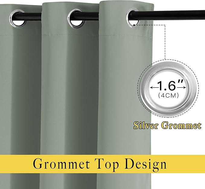 NICETOWN Blackout Sage Green Curtains - Image 3