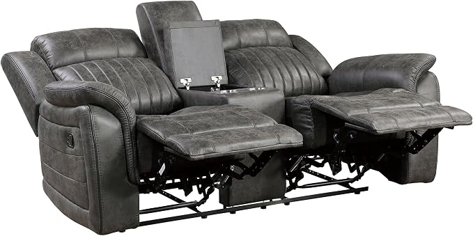Lexicon Recliner Living Room Set, Home Theater Seating, Manual Polished - Image 8