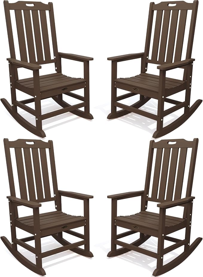 THOEOE Oversized Rocking Chair Set of 4, Outdoor Rocking Chair by THOEOE