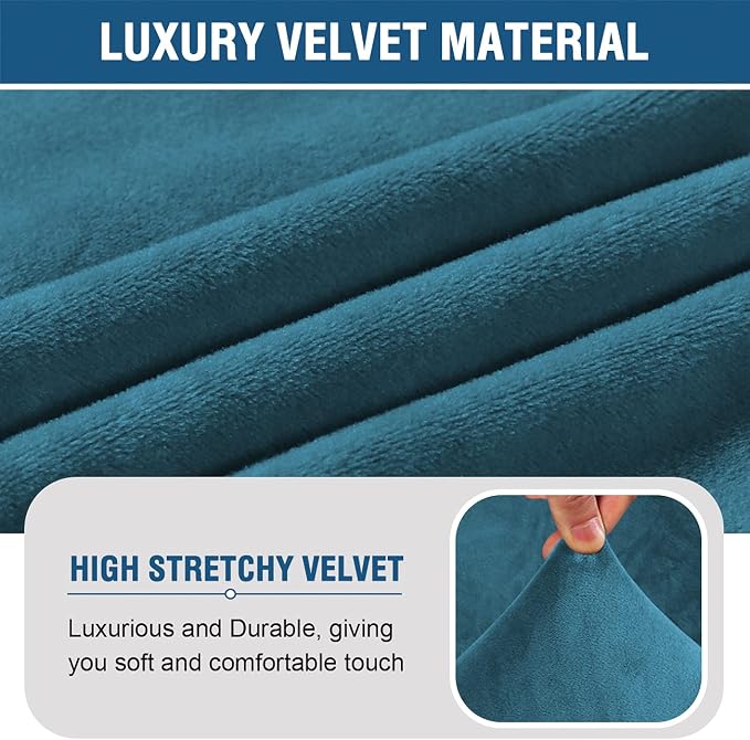 H.VERSAILTEX Armless Accent Chair Covers Thick Velvet Armless Chair Slipcovers - Image 5