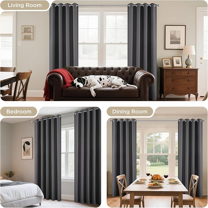 Joydeco Blackout Curtains 108 Inches Long 1 Panel, Thermal Insulated Long - Image 6