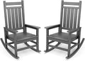 SERWALL Outdoor Rocking Chair Set of 2, HDPE Rocking Chairs by SERWALL