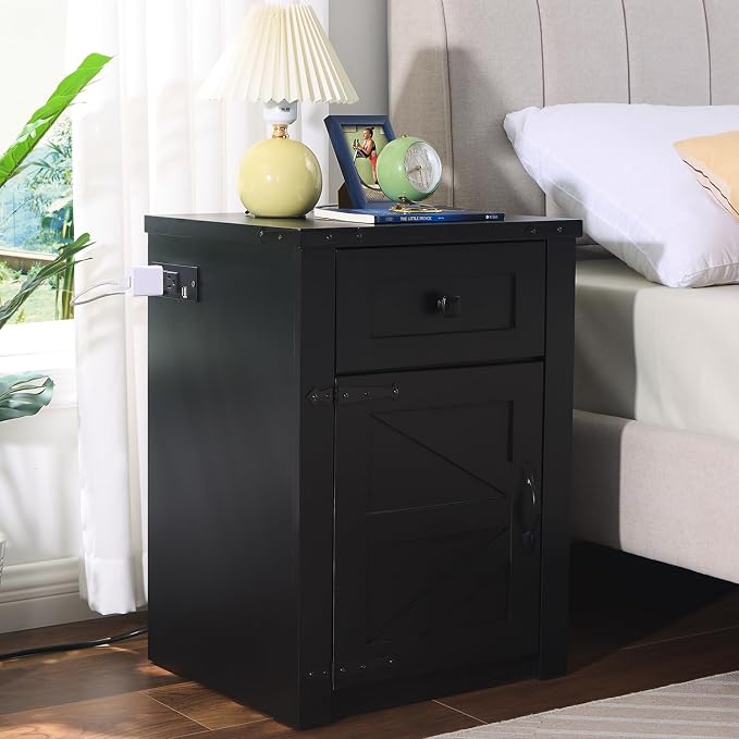 SOOWERY Nightstands Set of 2, Nightstand - Image 2
