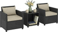 Outsunny 3 Piece Patio Furniture Set, Wicker Outdoor Bistro Set by Outsunny
