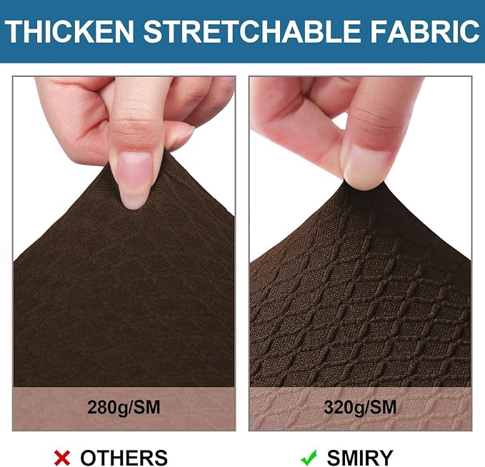 Smiry Waterproof Seat Covers for Dining Room Chairs Set of 6, Stretch Jacquard - Image 4