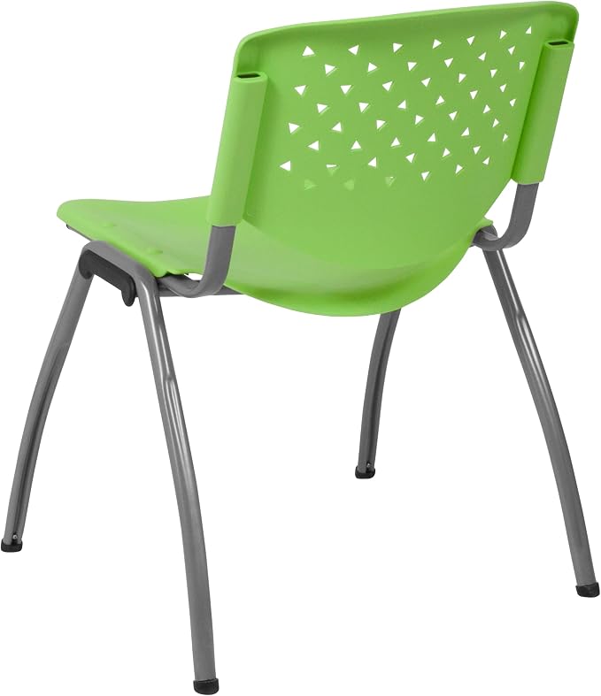 Flash Furniture HERCULES Series 880 lb. Capacity Green Plastic Stack Chair - Image 8